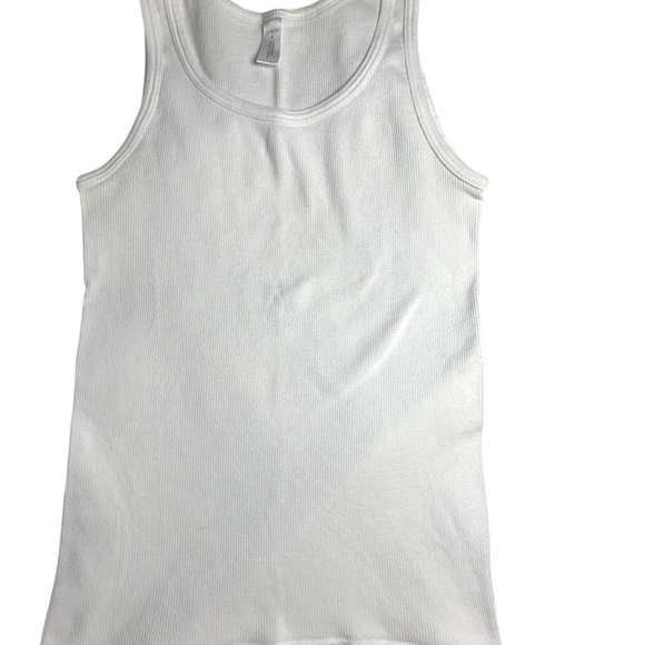 ✨EUC✨ FIVE J. Crew 100% Cotton Ribbed Stretchy Tank Tops In White Size M - Picture 9 of 14